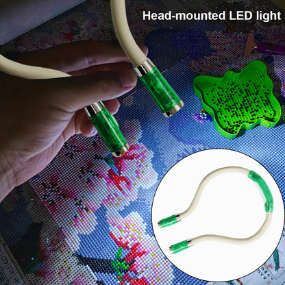 Diamond Painting LED Headlamp Neck Reading Light for /Knitting/Camping/Repairing