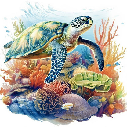 Sea Turtle - Full Round Drill Diamond Painting 40*40CM