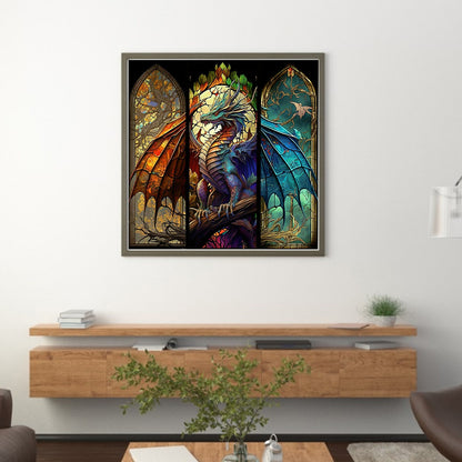 Glass Painting-Pterosaur - 11CT Stamped Cross Stitch 50*50CM