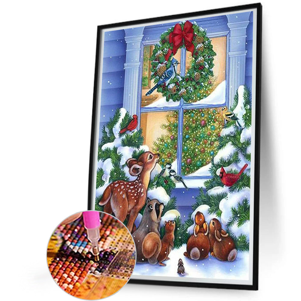 Forest Animals And Christmas - Full Round Drill Diamond Painting 45*60CM