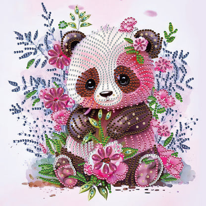 Pink Panda - Special Shaped Drill Diamond Painting 30*30CM