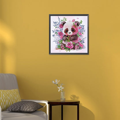 Pink Panda - Special Shaped Drill Diamond Painting 30*30CM