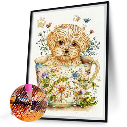 Cup Dog - Special Shaped Drill Diamond Painting 30*40CM