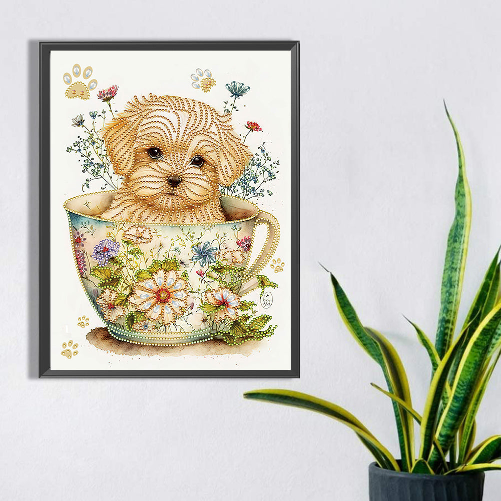 Cup Dog - Special Shaped Drill Diamond Painting 30*40CM