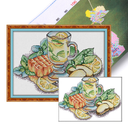 Afternoon Tea Five - 14CT Stamped Cross Stitch 28*21CM(Joy Sunday)