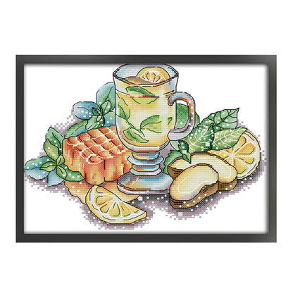 Afternoon Tea Five - 14CT Stamped Cross Stitch 28*21CM(Joy Sunday)