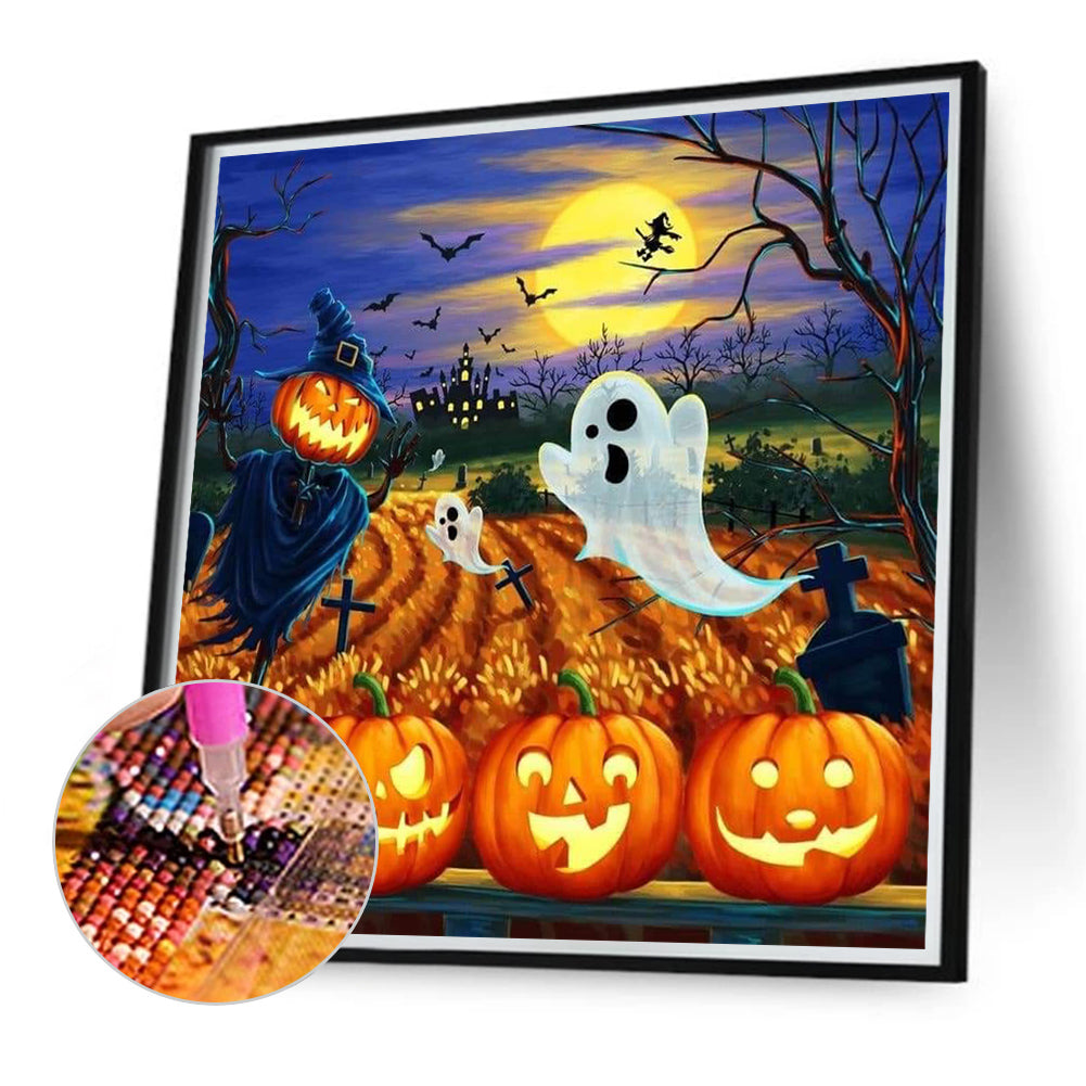 Pumpkin Ghost - Full Round Drill Diamond Painting 40*40CM