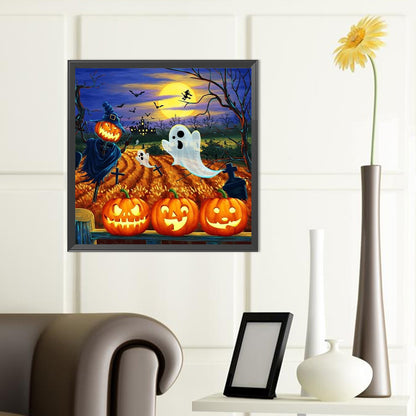 Pumpkin Ghost - Full Round Drill Diamond Painting 40*40CM