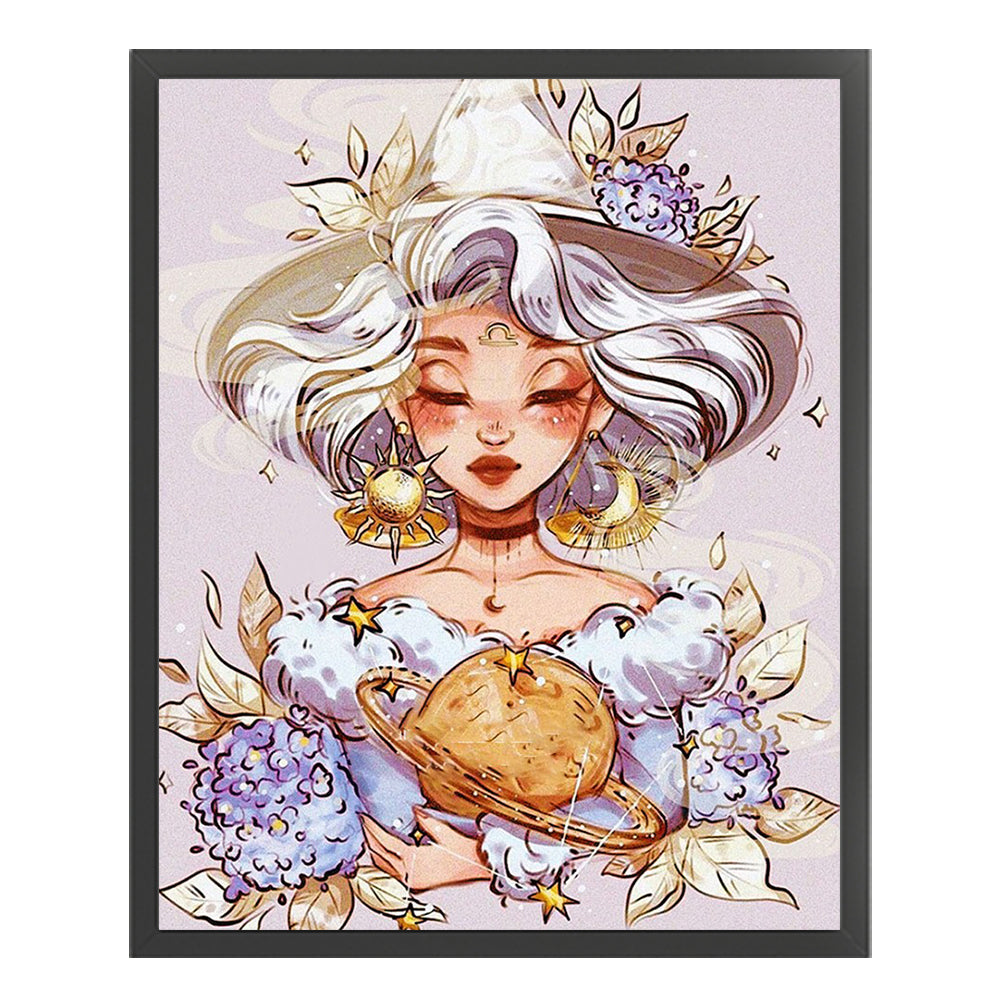 Libra Girl - 11CT Stamped Cross Stitch 40*50CM