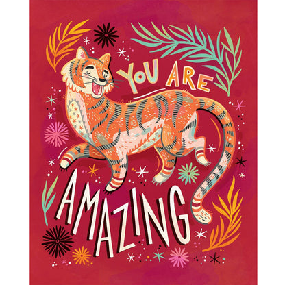 Tiger Calligraphy And Painting - Full Round Drill Diamond Painting 40*50CM