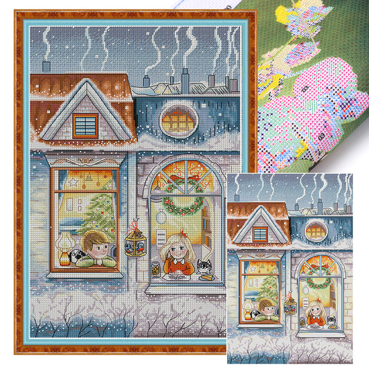 Winter Story - 14CT Stamped Cross Stitch 34*50CM(Joy Sunday)