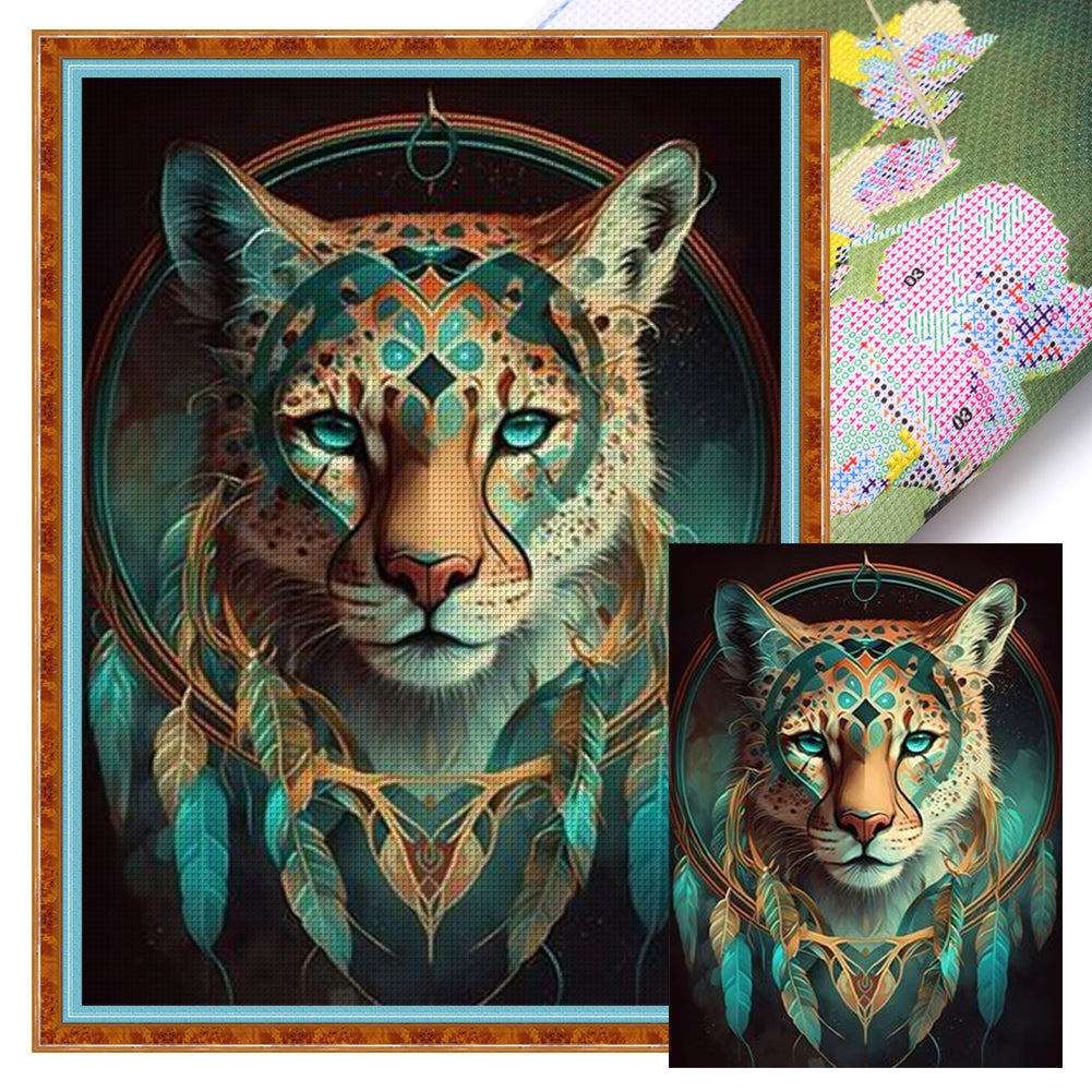 Dream Catcher Leopard - 11CT Stamped Cross Stitch 40*55CM