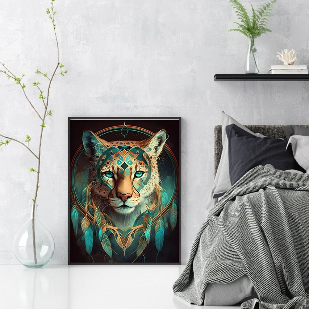 Dream Catcher Leopard - 11CT Stamped Cross Stitch 40*55CM