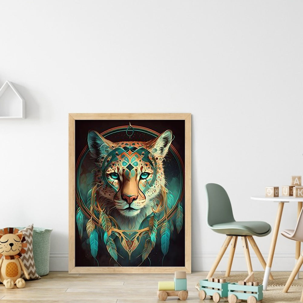 Dream Catcher Leopard - 11CT Stamped Cross Stitch 40*55CM