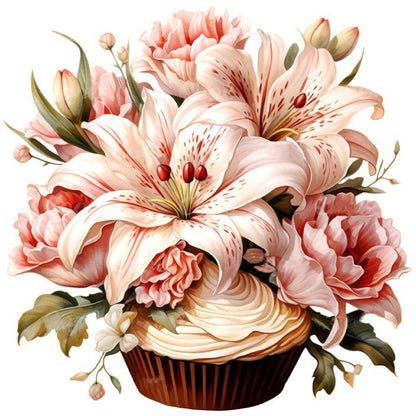 Lily Cupcakes - Full Round Drill Diamond Painting 40*40CM