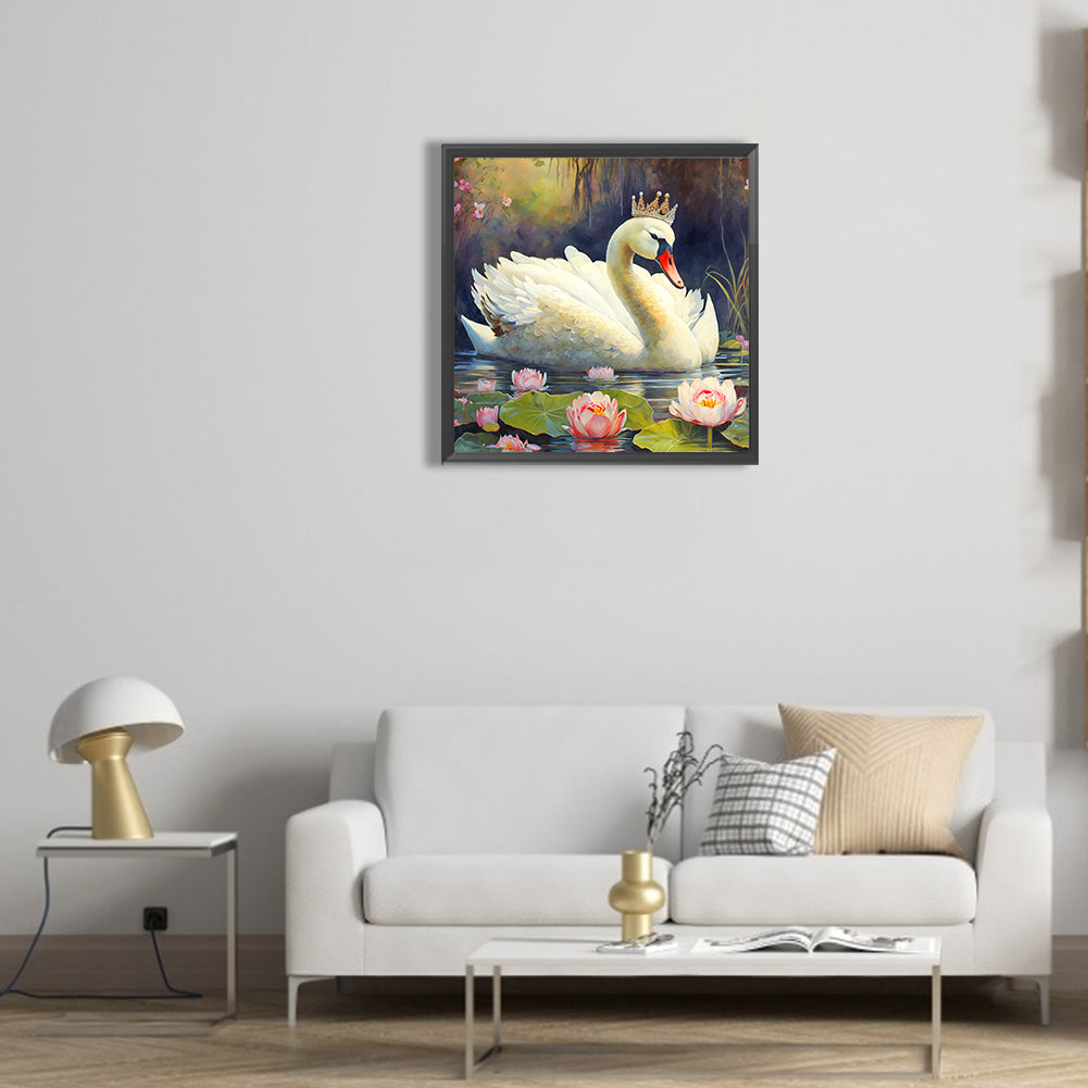 White Swan - Full Round Drill Diamond Painting 30*30CM
