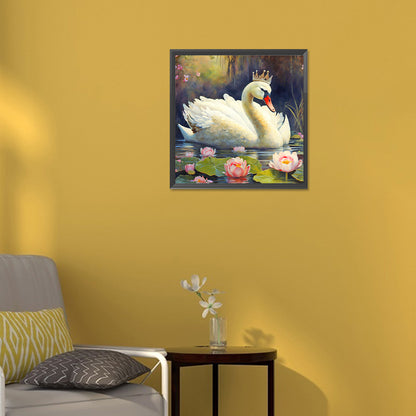 White Swan - Full Round Drill Diamond Painting 30*30CM