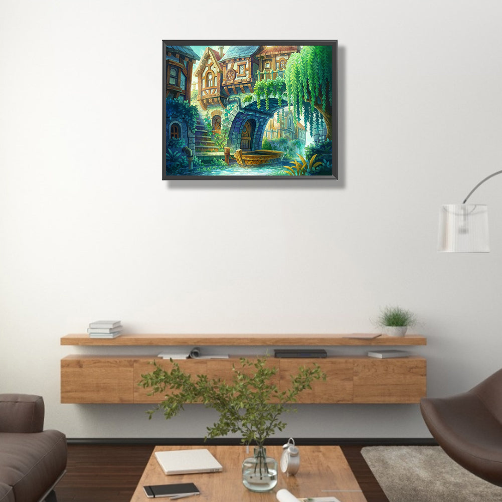 Xiaozhouqiao Water - Full Round Drill Diamond Painting 50*40CM