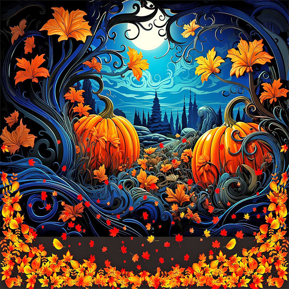 Halloween Pumpkin Patch - Full Round Drill Diamond Painting 30*30CM