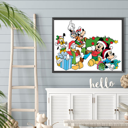 Christmas With Mickey Mouse And Friends - Full Round Drill Diamond Painting 40*30CM