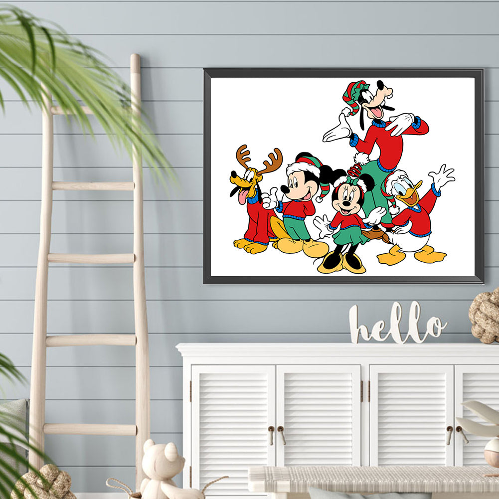 Mickey Mouse Takes Photos With Friends - Full Round Drill Diamond Painting 40*30CM