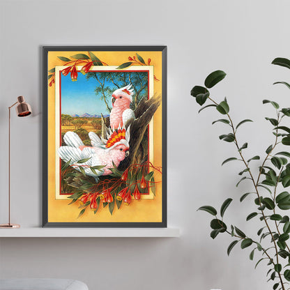Frame Painting Of Rouge Parrot - Full Round Drill Diamond Painting 40*60CM