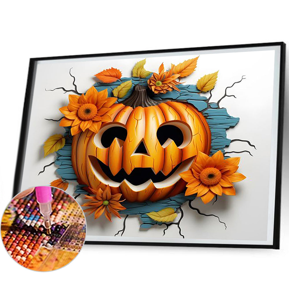 Happy Broken Pumpkin - Full Round Drill Diamond Painting 60*50CM