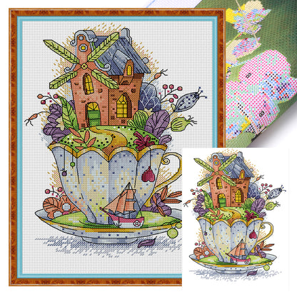 Fantasy - 14CT Stamped Cross Stitch 21*31CM(Joy Sunday)