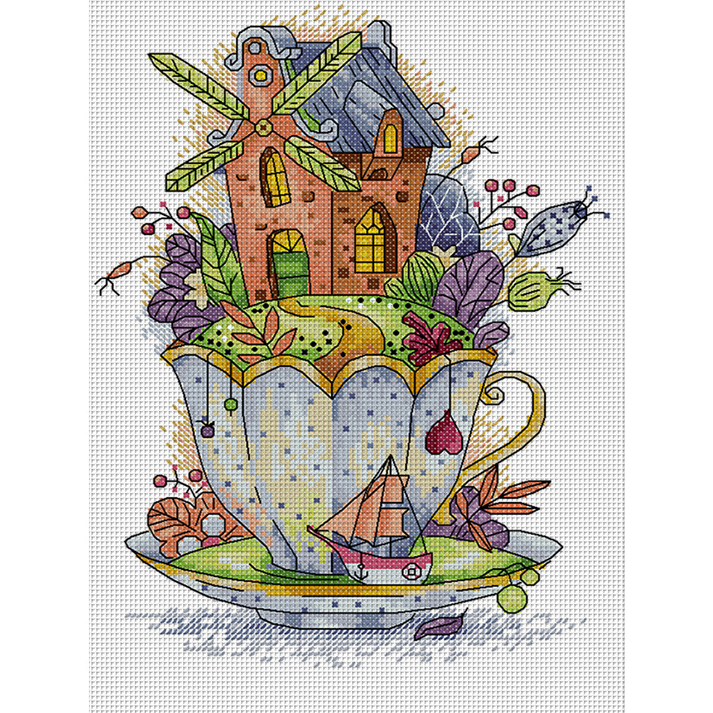 Fantasy - 14CT Stamped Cross Stitch 21*31CM(Joy Sunday)