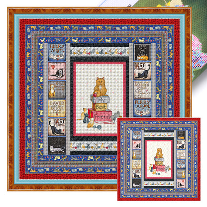 Cat - 11CT Stamped Cross Stitch 70*70CM