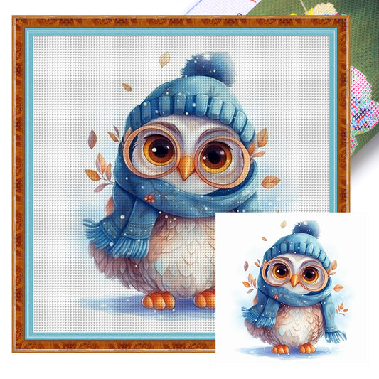 Winter Owl - 18CT Stamped Cross Stitch 25*25CM