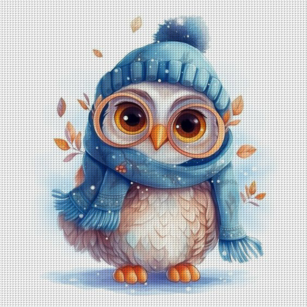 Winter Owl - 18CT Stamped Cross Stitch 25*25CM