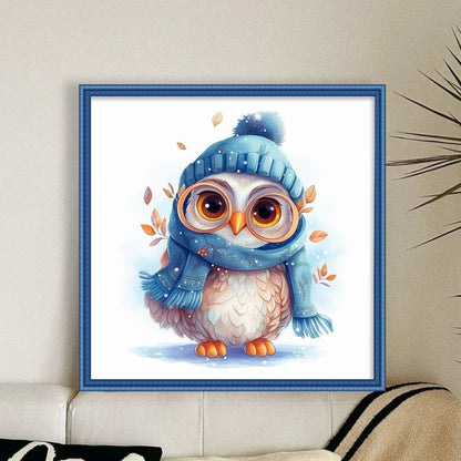 Winter Owl - 18CT Stamped Cross Stitch 25*25CM