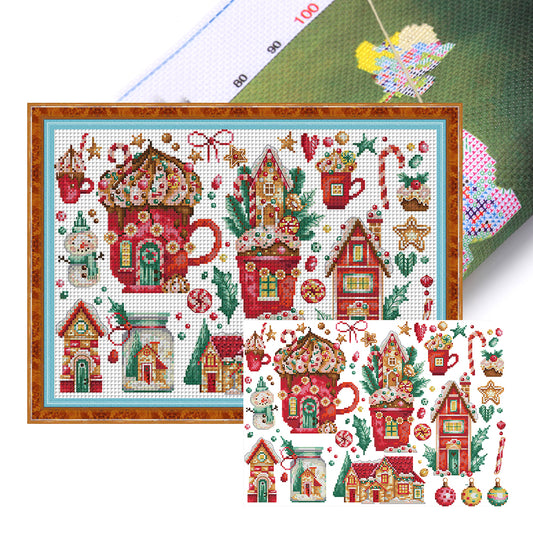 Celebrate Christmas - 16CT Stamped Cross Stitch 38*28CM(Joy Sunday)