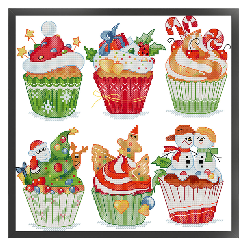 Christmas Cupcakes - 11CT Stamped Cross Stitch 36*35CM(Joy Sunday)