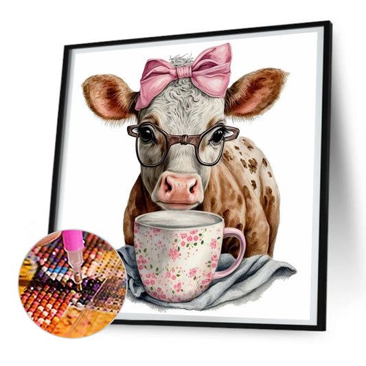 Dairy Cow - Full Round Drill Diamond Painting 30*30CM