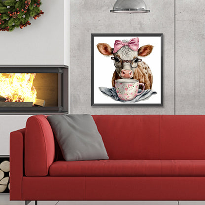 Dairy Cow - Full Round Drill Diamond Painting 30*30CM