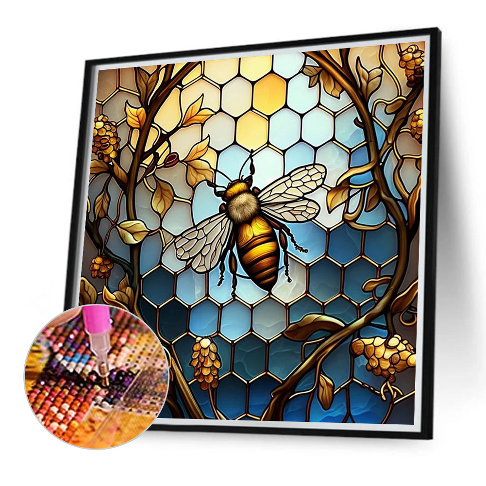 Glass Painting Bee - Full Round Drill Diamond Painting 40*40CM