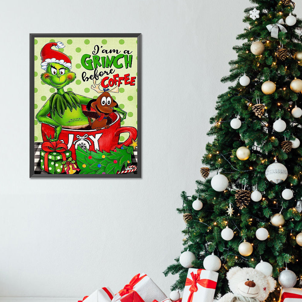 Christmas Green Monster - Full Round Drill Diamond Painting 30*40CM