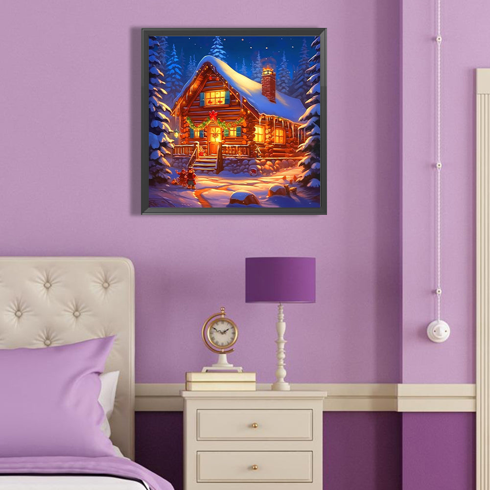 Christmas Snow House - Full Round Drill Diamond Painting 40*40CM