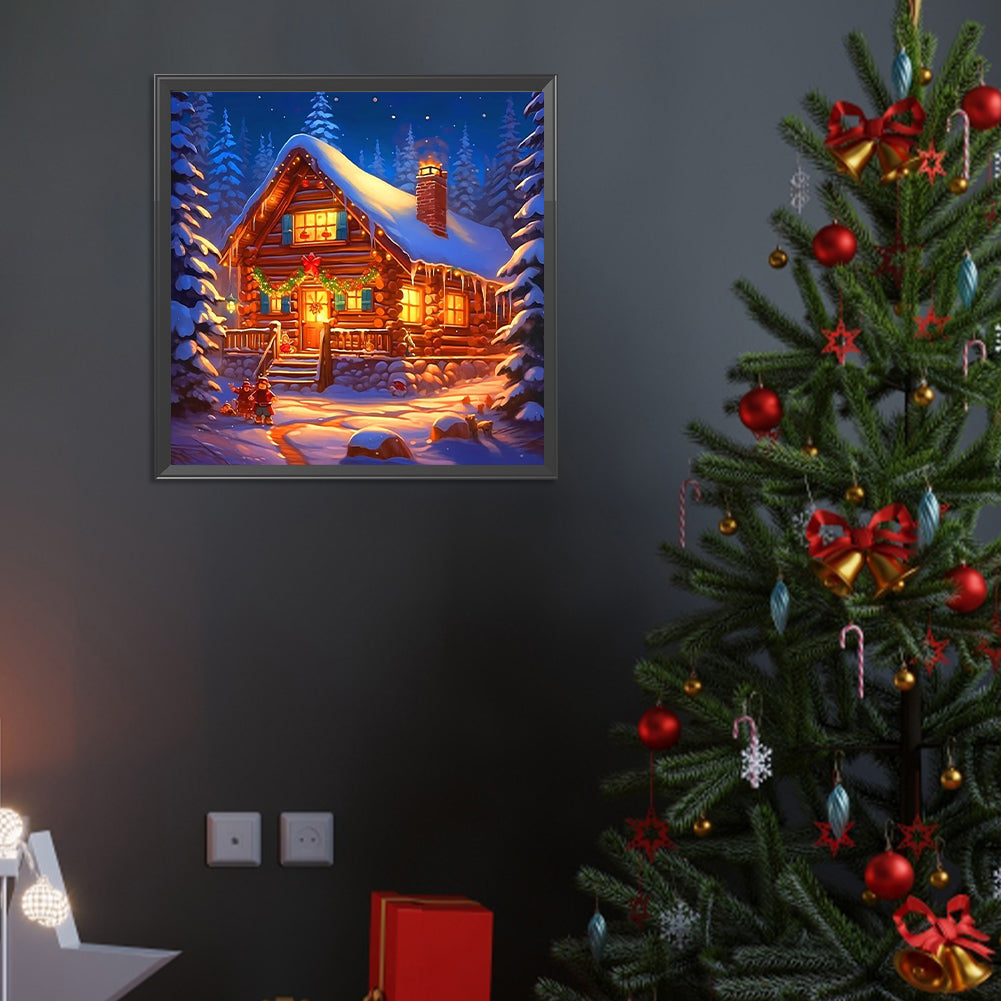 Christmas Snow House - Full Round Drill Diamond Painting 40*40CM