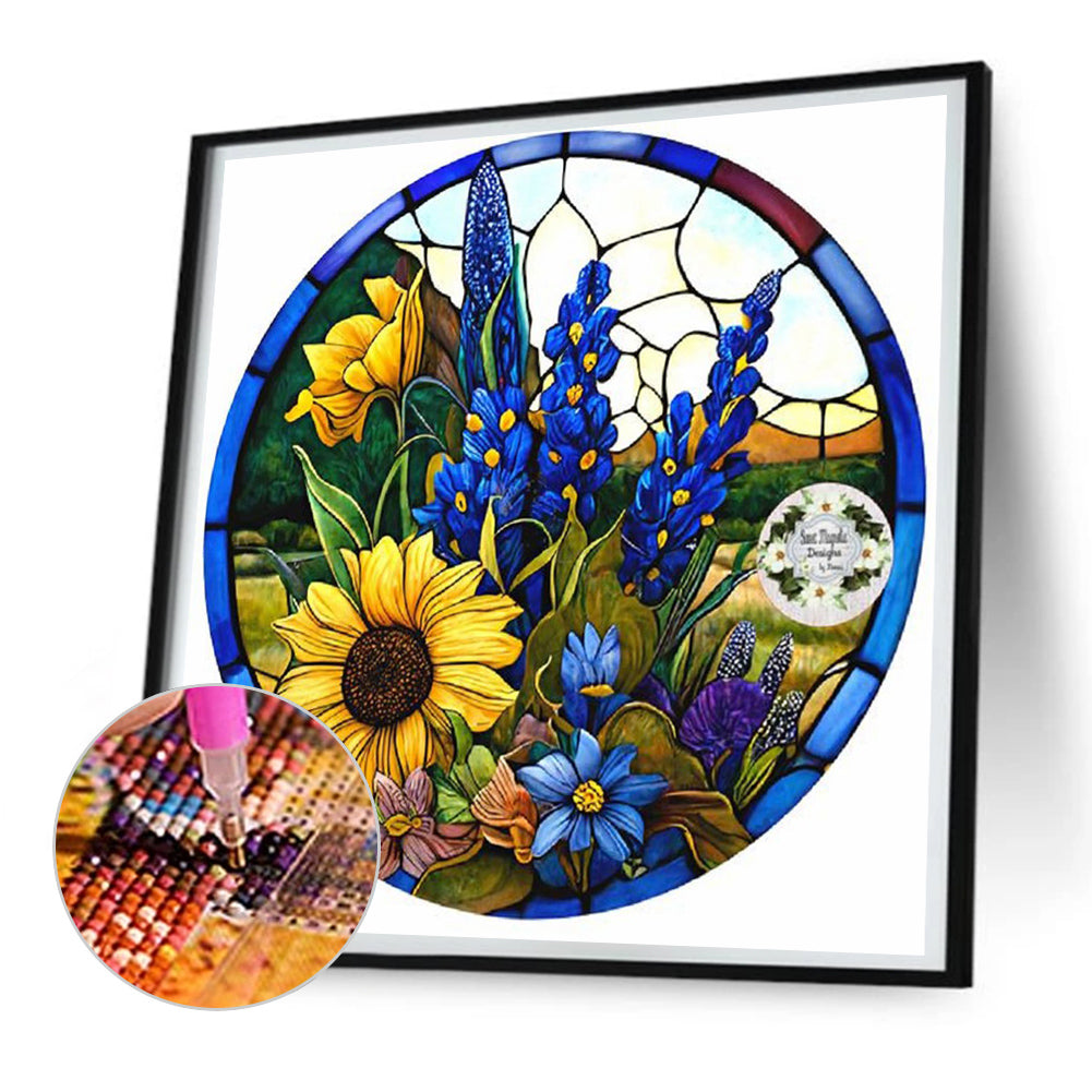 Sunflower Lavender - Full Round Drill Diamond Painting 30*30CM