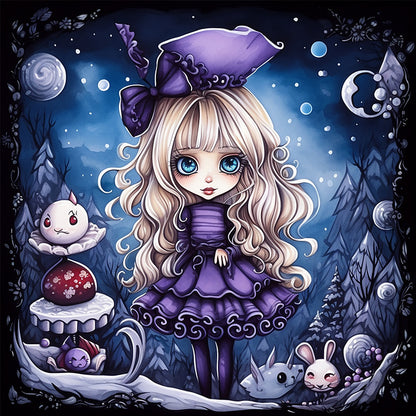 Halloween Little Witch - Full Square Drill Diamond Painting 40*40CM