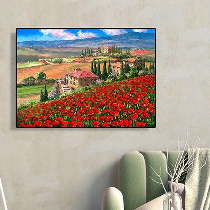 Rural Mountain View - Full Round Drill Diamond Painting 40*30CM