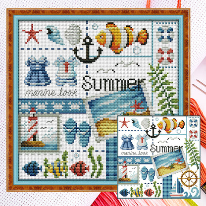 Summer Of Four Seasons - 11CT Counted Cross Stitch 34*34CM(Joy Sunday)