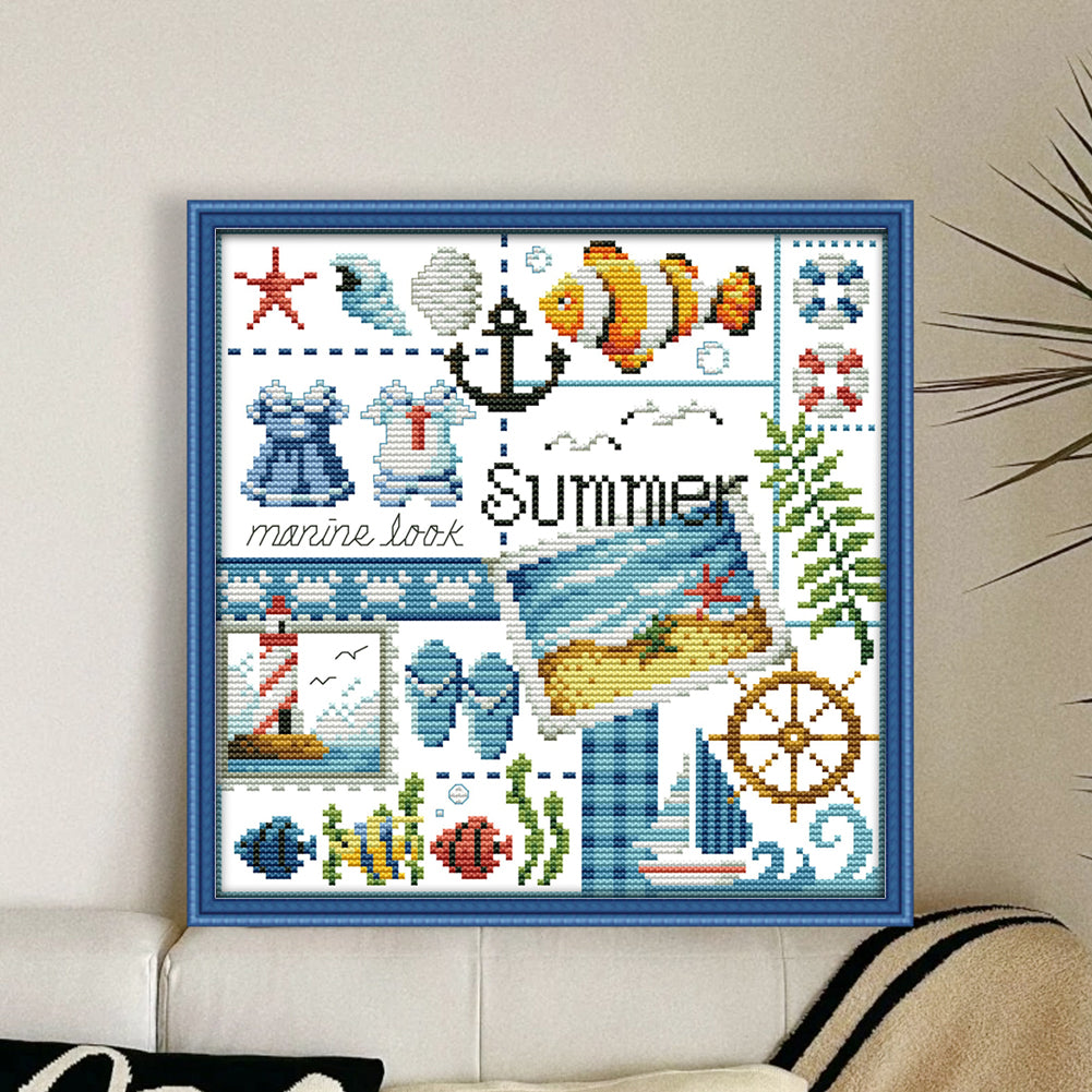 Summer Of Four Seasons - 11CT Counted Cross Stitch 34*34CM(Joy Sunday)