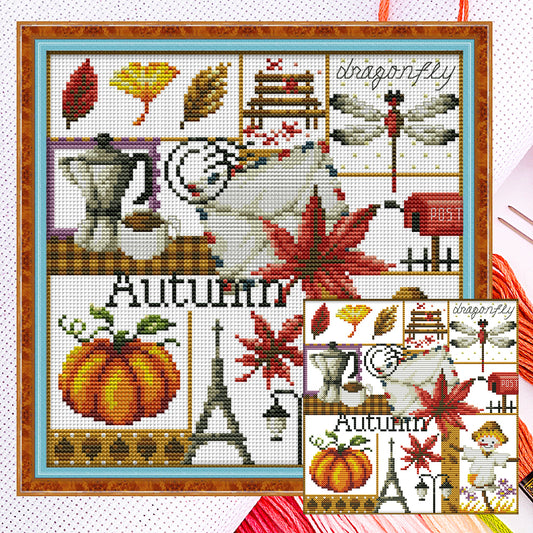 Four Seasons Of Autumn - 11CT Counted Cross Stitch 34*34CM(Joy Sunday)