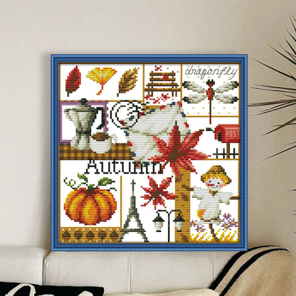 Four Seasons Of Autumn - 11CT Counted Cross Stitch 34*34CM(Joy Sunday)