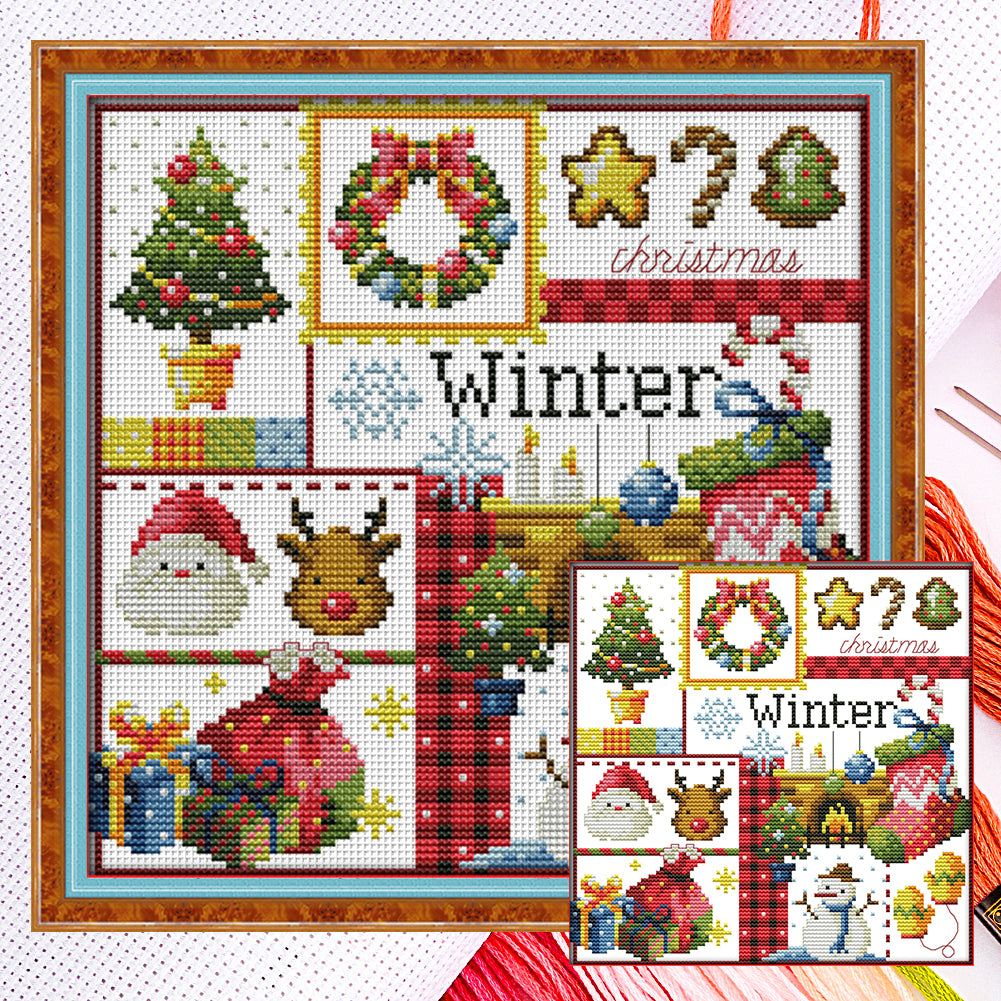 Four Seasons Winter - 11CT Counted Cross Stitch 34*34CM(Joy Sunday)