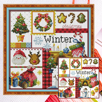 Four Seasons Winter - 11CT Counted Cross Stitch 34*34CM(Joy Sunday)